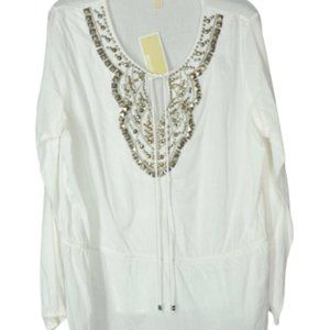 Michael Kors White Tunic with Gold Accents